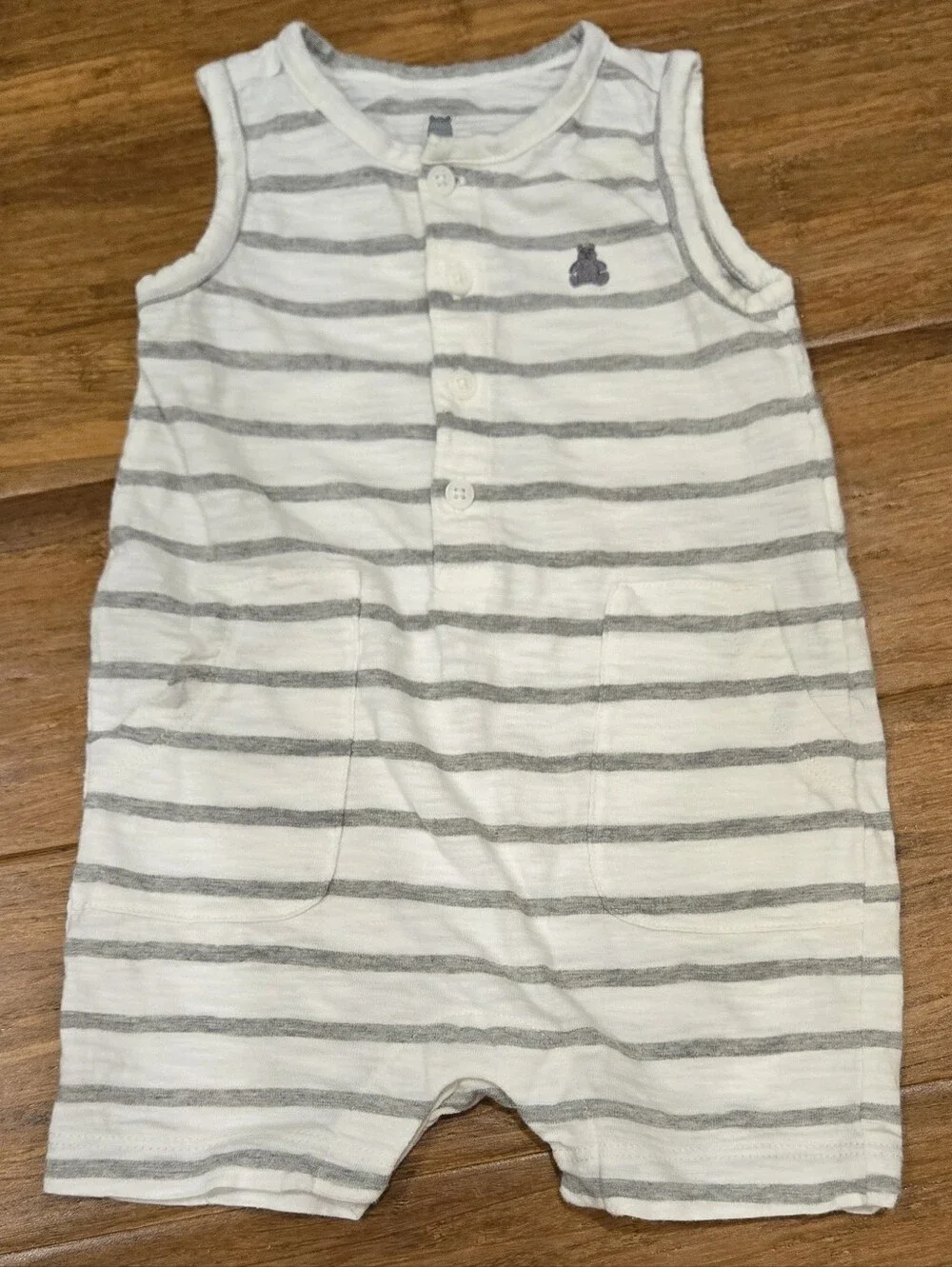 Gap Baby Striped Sleeveless Organic Cotton Romper